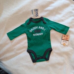 Carter's Green 'Daddy and I Love Mommy' Long-Sleeve One-Piece